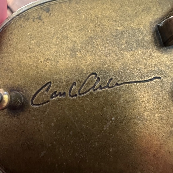 Vintage carol anderson Gold Floral Bird Belt Buckle - Picture 4 of 4